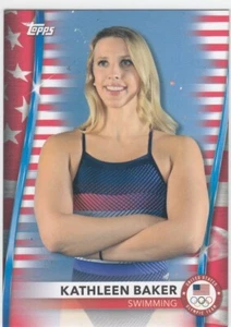 2020 2021 Kathleen Baker Topps Olympics USA FLAG Parallel /299 - #71 Swimming - Picture 1 of 1