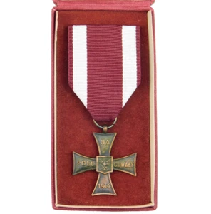 4440 WW2 POLISH CROSS OF VALOR 1944 SMALL TYPE NUMBERED KNEDLER POLAND - Picture 1 of 6