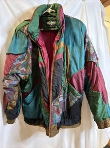 Chaqueta hinchada geométrica de colección años 90 talla grande - Imagen 1 de 8