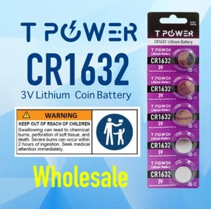 Tpower CR1632 DL1632 ECR1632 3V lithium battery wholesale - Picture 1 of 2