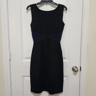 Vestido Vaina Anthropologie Moulinette Soeurs Para Mujer 6 Larkin Azul Marino Negro Encaje Foto 1 de 4