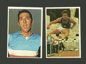 France Guy Drut Daniel Morelon Track Cycling Olympics 1976 Sticker Cards Italy - Picture 1 of 1