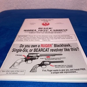 Ruger instruction manual for model 10/22 carbine blue or stainless year 2000 - Picture 1 of 4