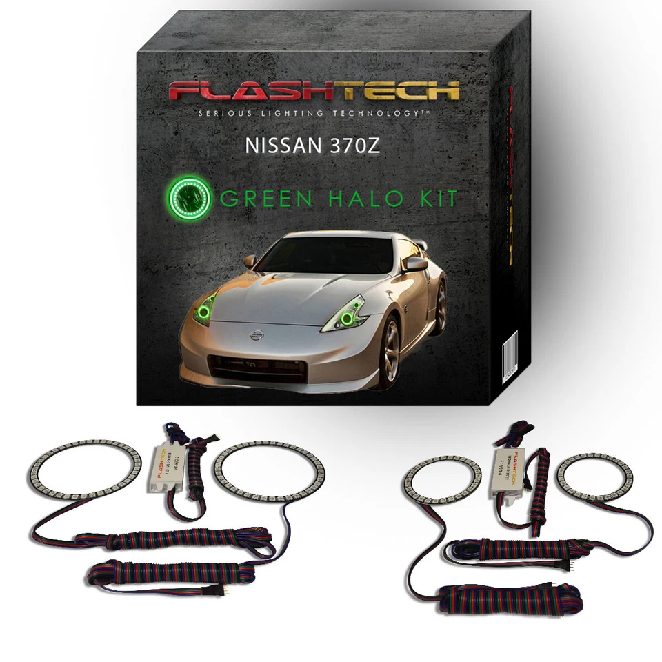 Kit de anillo de halo de faros LED ojo de ángel verde para faros Nissan 370z 2009-2016 Foto 1 de 1
