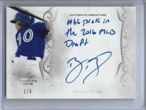 2018 Leaf Trinity BO BICHETTE Inscription Silver Spectrum Auto RC 1/5 Blue Jays - Picture 1 of 1