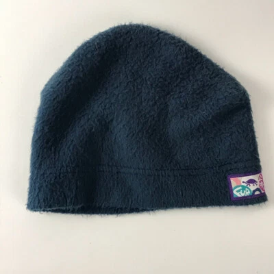 Sombrero de invierno vintage de piel de tortuga para niños azul polar con divertida etiqueta con logotipo Foto 1 de 4