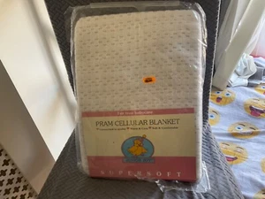 COPERTA CELLULARE CARROZZINA JUNIOR JOY VINTAGE BIANCA 70x100cm circa 1995 - Foto 1 di 4