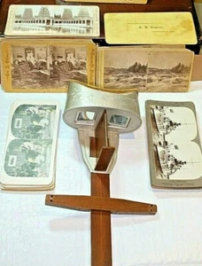 Antique 1901 Underwood & Underwood Sun Sculpture Stereoscope + 59 Viewing Cards - Picture 1 of 12