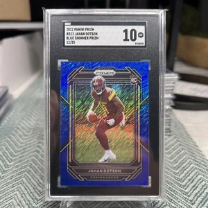 2022 Panini Prizm Jahan Dotson Rookie Blue Shimmer 12/25 SGC 10 Commanders RC - Picture 1 of 2