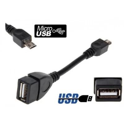 Câble Adaptateur Host OTG USB A Femelle vers USB Micro Male pour Clé USB - Imagen 1 de 4