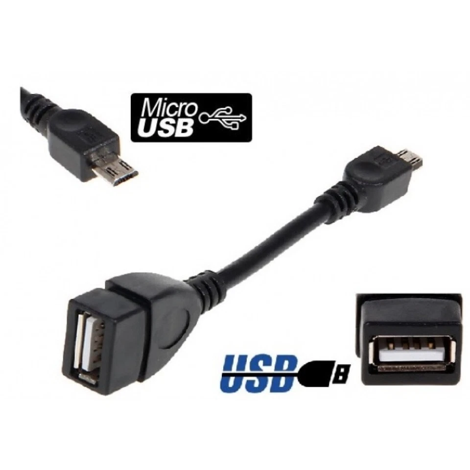 Câble Adaptateur Host OTG USB A Femelle vers USB Micro Male pour Clé USB - Imagen 1 de 4
