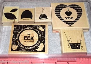 Hot Air Balloon Halloween Rubber Stamp Set Love XO by Stampin Up Sweet Centers - Picture 1 of 5