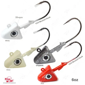 Peces ¡GUAU! Lote de 2 ganchos fuertes 10/0 níquel negro 6 oz Shad Jig Head 32786 MUSTAD - Imagen 1 de 22