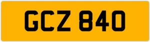 GCZ 840 G 3x3 DATELESS PRIVATE NUMBER PLATE GAZ GAV GEO GUS GUY GRACE GEM GED GS - Picture 1 of 1