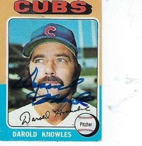 DAROLD KNOWLES 1975 FIRMADO TOPPS #352 - CHICAGO CUBS - Imagen 1 de 1