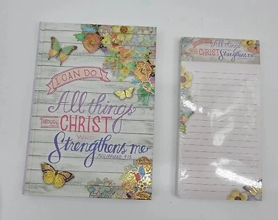 (Set Of 2) Pooch & Sweetheart Journal & Notepad All Things Through Christ... - Image 1 of 4