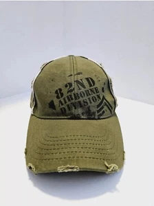 82nd Airborne Division Distressed Hat Olive Youth Snapback Cap EUC  - Picture 1 of 9