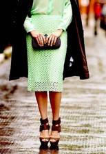 ZARA LACE CROCHET KNEE LENGTH PENCIL MIDI SKIRT SIZE XS S M NEW 