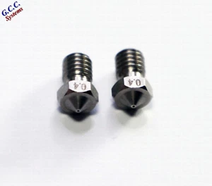 2x Stainless Steel Nozzle 0.4mm (1.75)  E3DV6 CREALITY ANET M6 Threaded Hotends - Picture 1 of 2