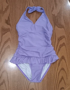 Girls purple summer swimsuit size 7/8 - Picture 1 of 2