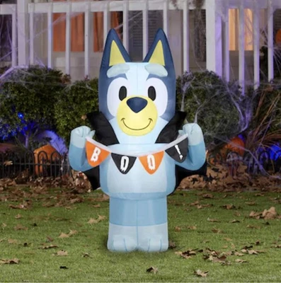 Gemmy Vampire Bluey Holding BOO Sign 3.5 ft Airblown Inflatable New - Image 1 of 2