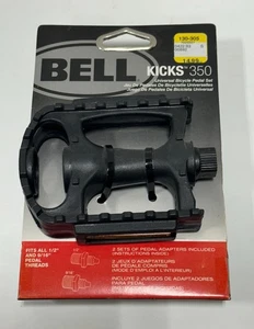 Juego de Pedales de Bicicleta Universal Bell Kicks 350 Se Adapta a Todos 1/2" y 9/16" Negro Nuevo - Imagen 1 de 6