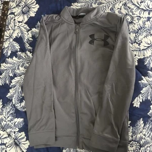 Under Armour Jacket Sweatshirt Top Full Zip Running Athletic Boy's Size M Gray - Picture 1 of 5