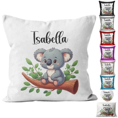 Personalised Koala Cushion Sequin Cushion Pillow Printed Birthday Gift 21 - Image 1 of 4