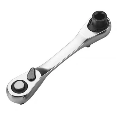Mini Double Ended Ratchet Wrench 14 Inch with 1 4 Inch Hex Torque Socket - Image 1 of 4