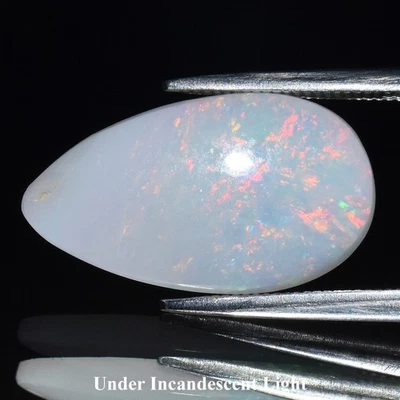 💎 2.96ct Pear Cabochon Natural Color Play Coober Pedy White Opal Australia Gem - Image 1 of 4