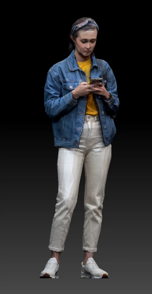 Resin 1:18 Girl Looking Phone Figure Diorama Miniature Doll Scene Props Toys - Image 1 of 1