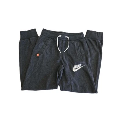 Vintage Nike Pants Dark Gray Tapered Jogger Youth Medium Pockets Drawstring - Image 1 of 4