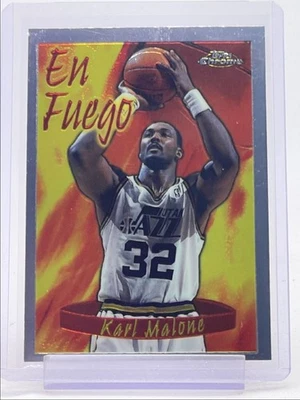 KARL MALONE 1996-97 TOPPS CHROME SEASON'S BEST EN FUEGO JAZZ #4 Q3562 - image 1 of 2
