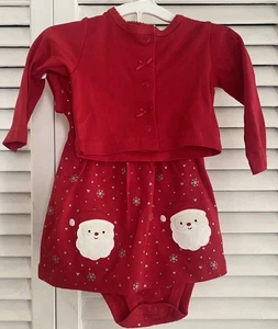 Carter's Baby Mädchen 2-teiliges Weihnachts Body Kleid und Top. 3 Monate - Bild 1 von 2