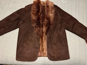 Vintage Neu Drew’s Echt Lammfell Leder Shearling? Mantel Top Zustand - Bild 1 von 15