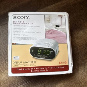 NEW Sony Dream Machine AM/FM Dual Alarm BLACK Clock Radio ICF-C318 - Picture 1 of 8