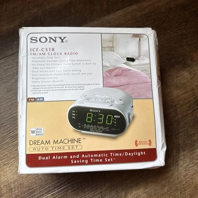 NEW Sony Dream Machine AM/FM Dual Alarm BLACK Clock Radio ICF-C318 - Image 1 of 4