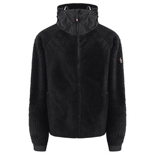 Moncler Grenoble giacca uomo in pile con cappuccio e zip 42320821