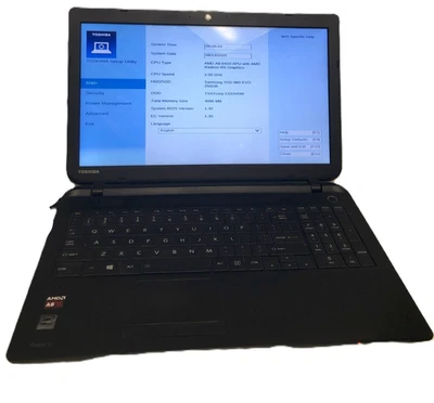 Toshiba Satellite C55D-B5310 Laptop A8-6410 4GB RAM 250GB SSD Win10 Home *Read* - Image 1 of 4