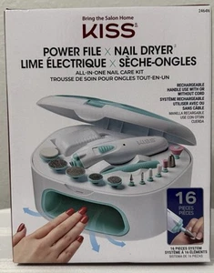 Kiss Power File X Nail Dryer All in One Nail Care Kit 16 Pc System - Picture 1 of 6