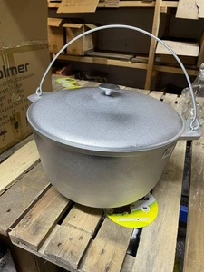 16,5L/4,35GAL KAZAN CAMPING ALUGUSS WASSERKOCHER GRILL PICKNICKKOCHER DECKEL GRIFF - Bild 1 von 3