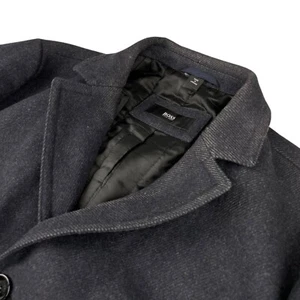Hugo Boss Men's Coant Wool Blend Overcoat Navy Blue • 46R - Picture 1 of 12