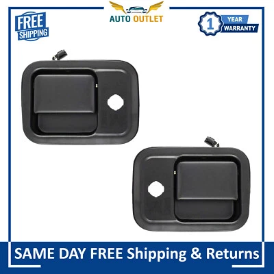 Manija de puerta delantera exterior negra laterales derecha derecha para 91-05 Freightliner FL Foto 1 de 4