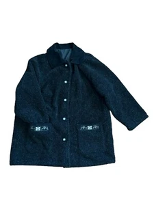Anthony Richards Button Up Jacket Womens 2X Black Sherpa Fleece Tribal 56327 EUC - Picture 1 of 11