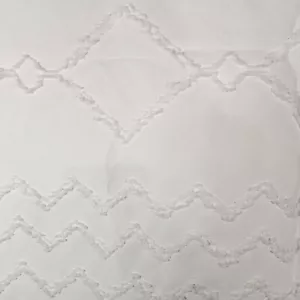 NWOT 72 x 94 in Fabric Shower Curtain White Tufted Texture with hooks (009) - Picture 1 of 8