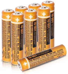 8 PCS HHR-55AAABU NI-MH AAA Rechargeable Cordless Phones Battery - Picture 1 of 8
