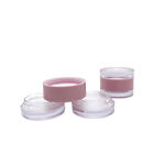 2 In 1 Plastic Pink Frost White Travel Cosmetic Jar Makeup Container Bottle Vial
