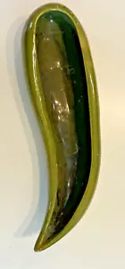 Vintage Ceramic Green Chili Pepper Shaped Serving Dish – 12" Long, Glossy Glaze - Picture 1 of 4