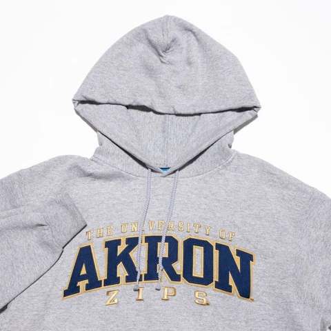 Akron Zips Hoodie Men's Small Champion Eco Pullover Sweatshirt Gray College Cover
