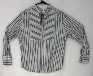 English Laundry Christopher Wick Long Sleeve White Black Stripes *READ* - Picture 1 of 5